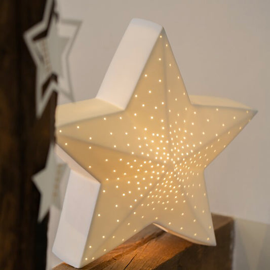 Lampe Étoile en Porcelaine Perforée D.30 cm - Räder