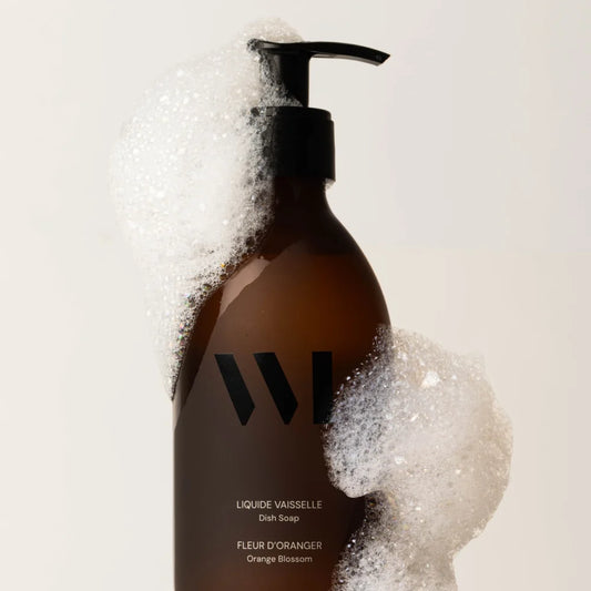 Flacon Verre Liquide Vaisselle 290ml, Fleur d'Oranger / Citron-Basilic - What Matters