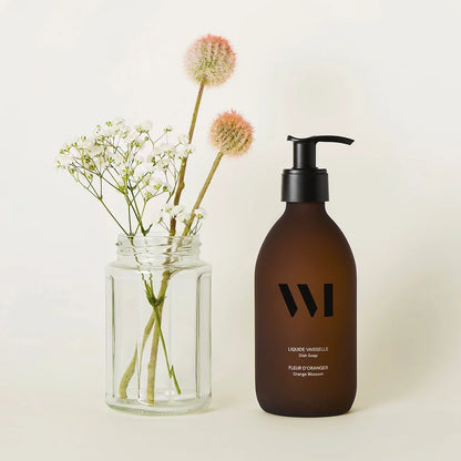 Flacon Verre Liquide Vaisselle 290ml, Fleur d'Oranger / Citron-Basilic - What Matters