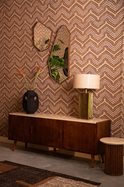 Miroir Asymétrique en Bois d'Hévéa - Dutchbone