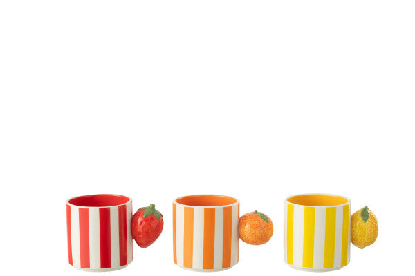 Mug Fruit en Céramique Colorée : Fraise - Jolipa