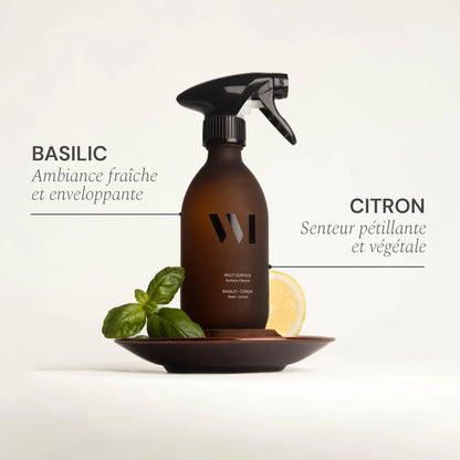 Pulvérisateur Multi-Surface 290 ml, Fleur d'Oranger / Basilic-Citron - What Matters