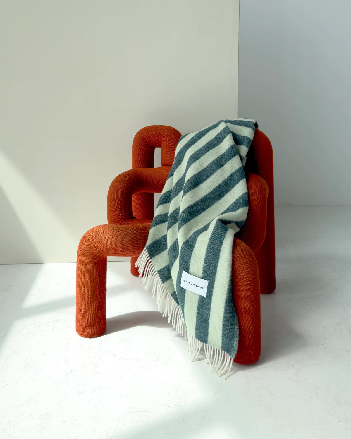 Plaid à Rayures Candy Wrap 100% Laine 130x200 cm - Maison Deux