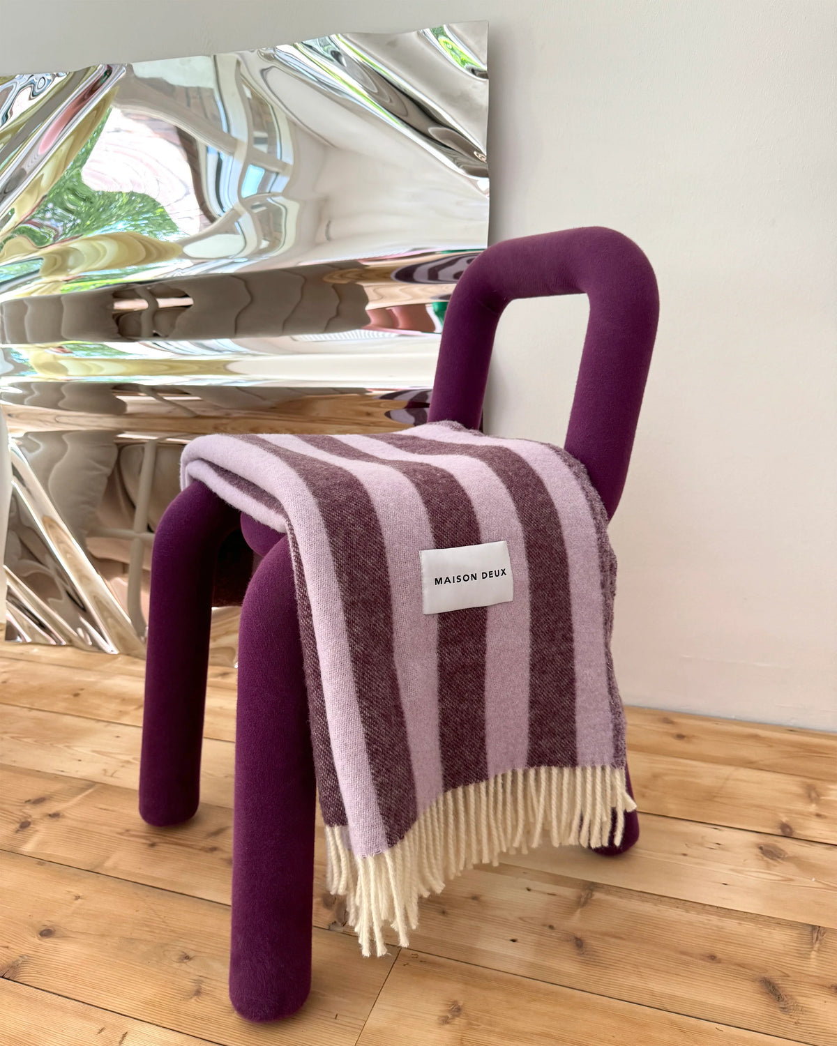 Plaid à Rayures Candy Wrap 100% Laine 130x200 cm - Maison Deux