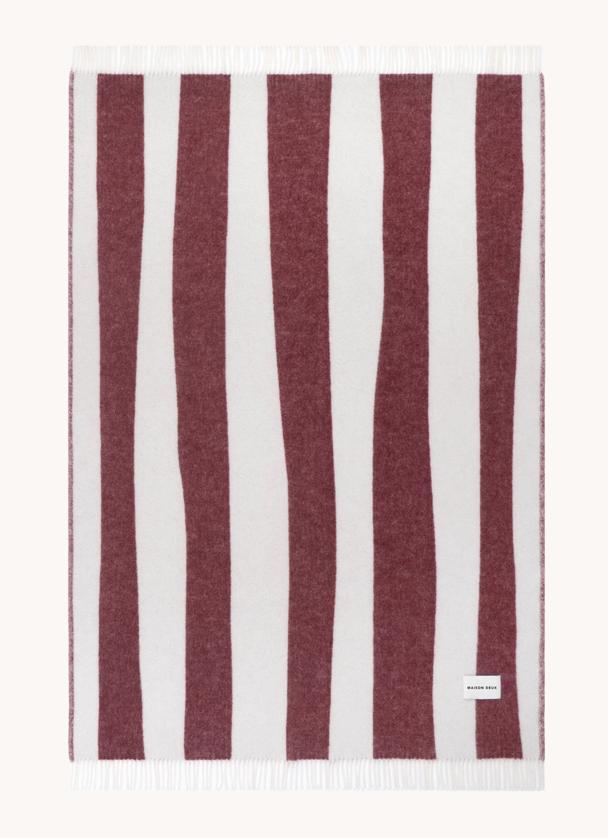 Plaid à Rayures Larges 100% Laine 130x200 cm - Maison Deux