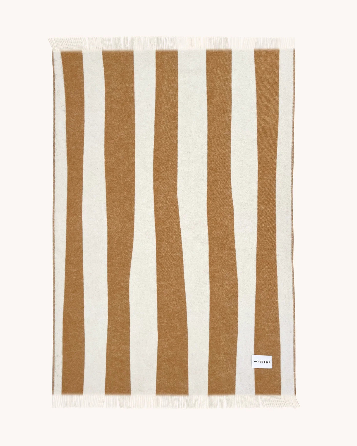 Plaid à Rayures Larges 100% Laine 130x200 cm - Maison Deux