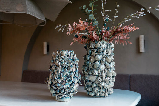 Vase Ocean Composition de Coquillages en Céramique - Peri Living