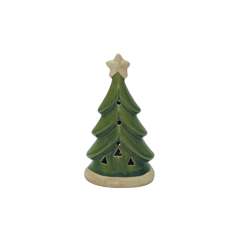 Photophore LED Sapin de Noël H.12 cm en Porcelaine - Opjet