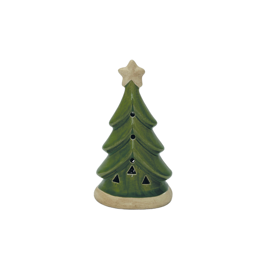 Photophore LED Sapin de Noël H.12 cm en Porcelaine - Opjet