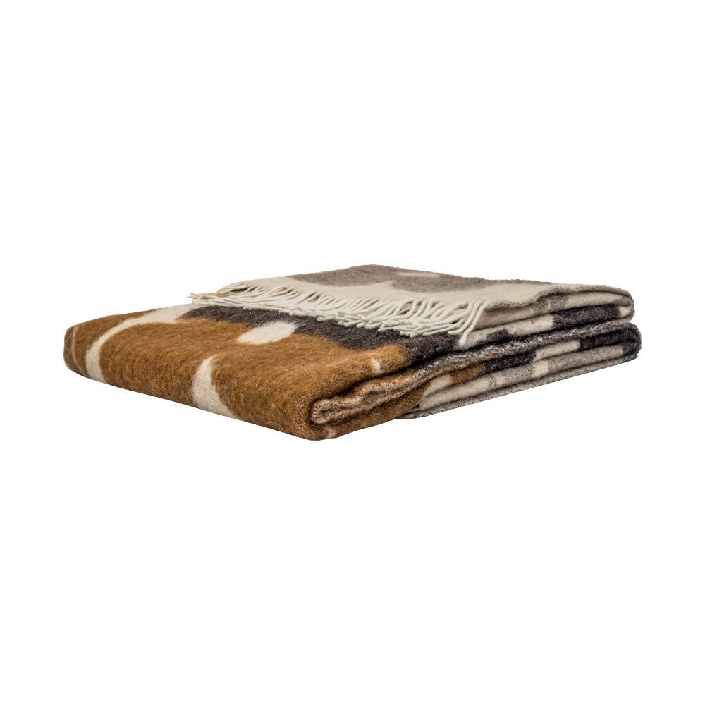 Plaid Fleuris en Laine Madonne Cacao 138x220 cm - Bedandphilosophy
