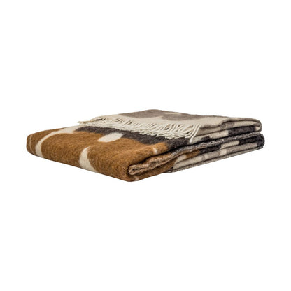 Plaid Fleuris en Laine Madonne Cacao 138x220 cm - Bedandphilosophy