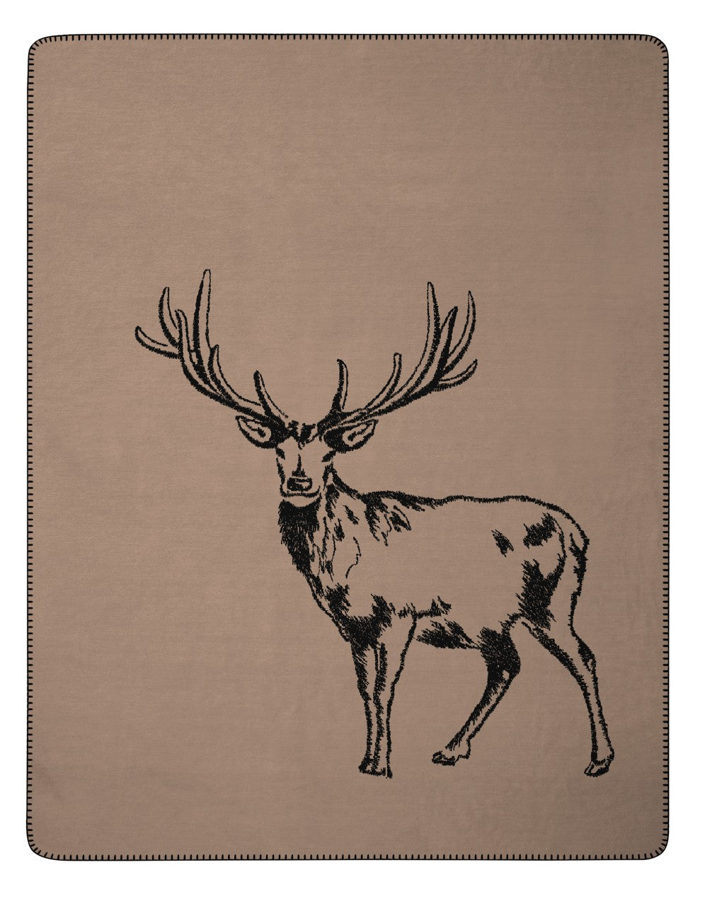 Plaid Chaud Bi-Face en Coton Cerf 150x200 cm - Biederlack