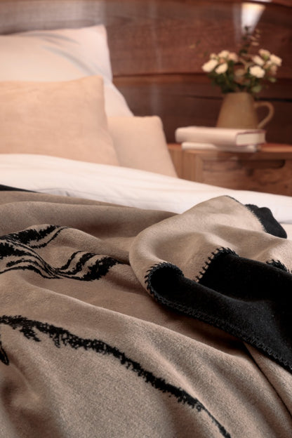 Plaid Chaud Bi-Face en Coton Cerf 150x200 cm - Biederlack