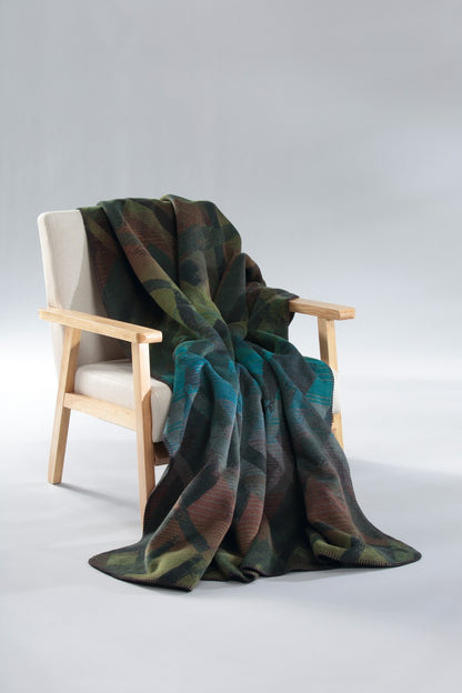 Plaid Chaud en Coton Glow Bleu 150x200 cm - Biederlack
