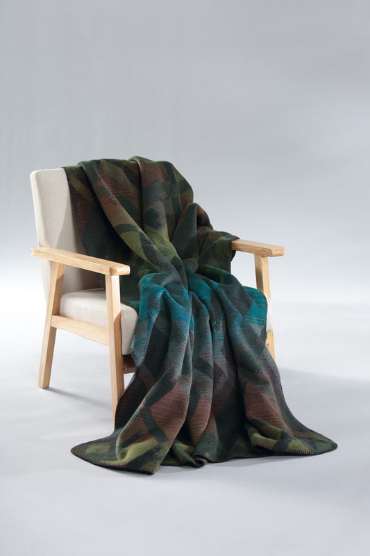 Plaid Chaud en Coton Glow Bleu 150x200 cm - Biederlack