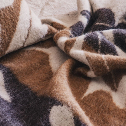 Plaid Fleuris en Laine Madonne Cacao 138x220 cm - Bedandphilosophy