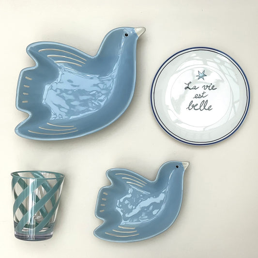 Plat de Présentation Oiseaux Cuicui en Porcelaine - Opjet