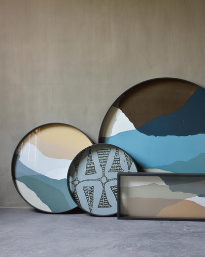 Plateau Rond en Verre Sérigraphié Sabi Wabi D.61 cm - Ethnicraft