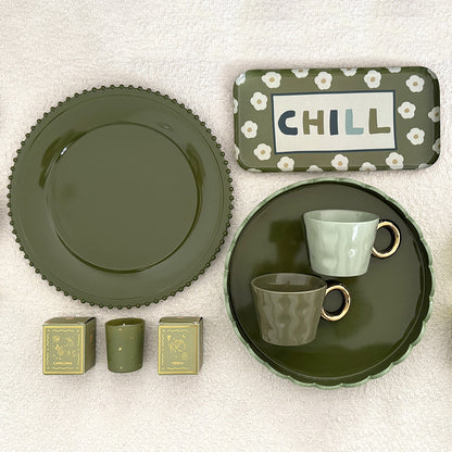 Plateau en Métal Rectangle Fleurs 15x30cm - Opjet