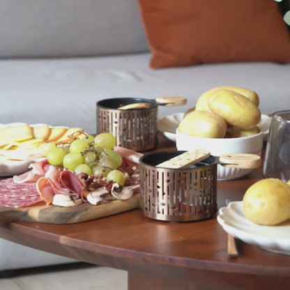 Coffret de 2 Raclettes à la Bougie Onyx - Cookut