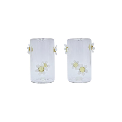Set Salière & Poivrière en Verre avec Décoration Fleurs - Opjet