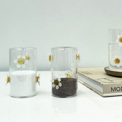 Set Salière & Poivrière en Verre avec Décoration Fleurs - Opjet