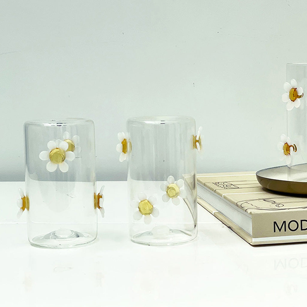 Set Salière & Poivrière en Verre avec Décoration Fleurs - Opjet