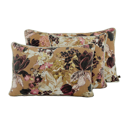 Housse de Coussin Sienne en Lin Fleuri - Haomy