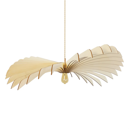 Suspension Aigle en Bois avec Ampoule Câble Ajustable - Atelier Loupiote