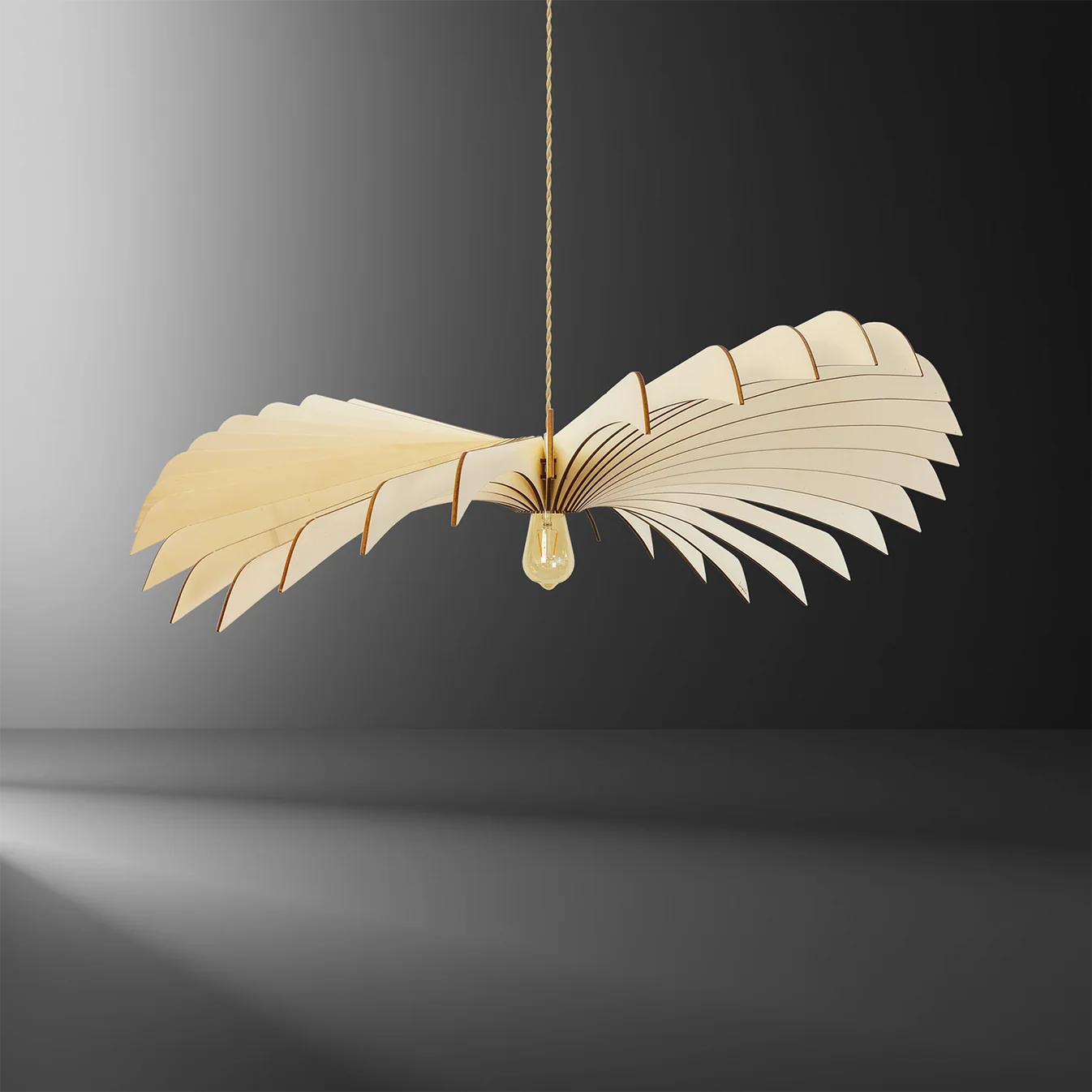 Suspension Aigle en Bois avec Ampoule Câble Ajustable - Atelier Loupiote