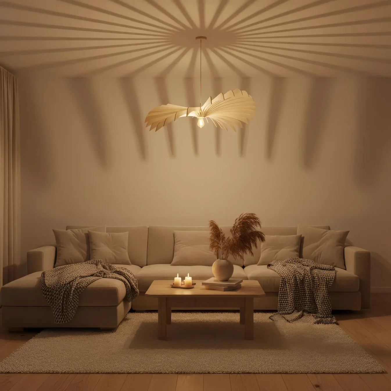 Suspension Aigle en Bois avec Ampoule Câble Ajustable - Atelier Loupiote