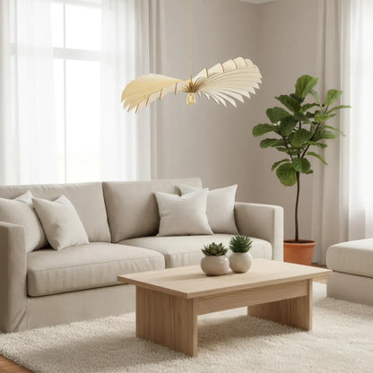 Suspension Aigle en Bois avec Ampoule Câble Ajustable - Atelier Loupiote