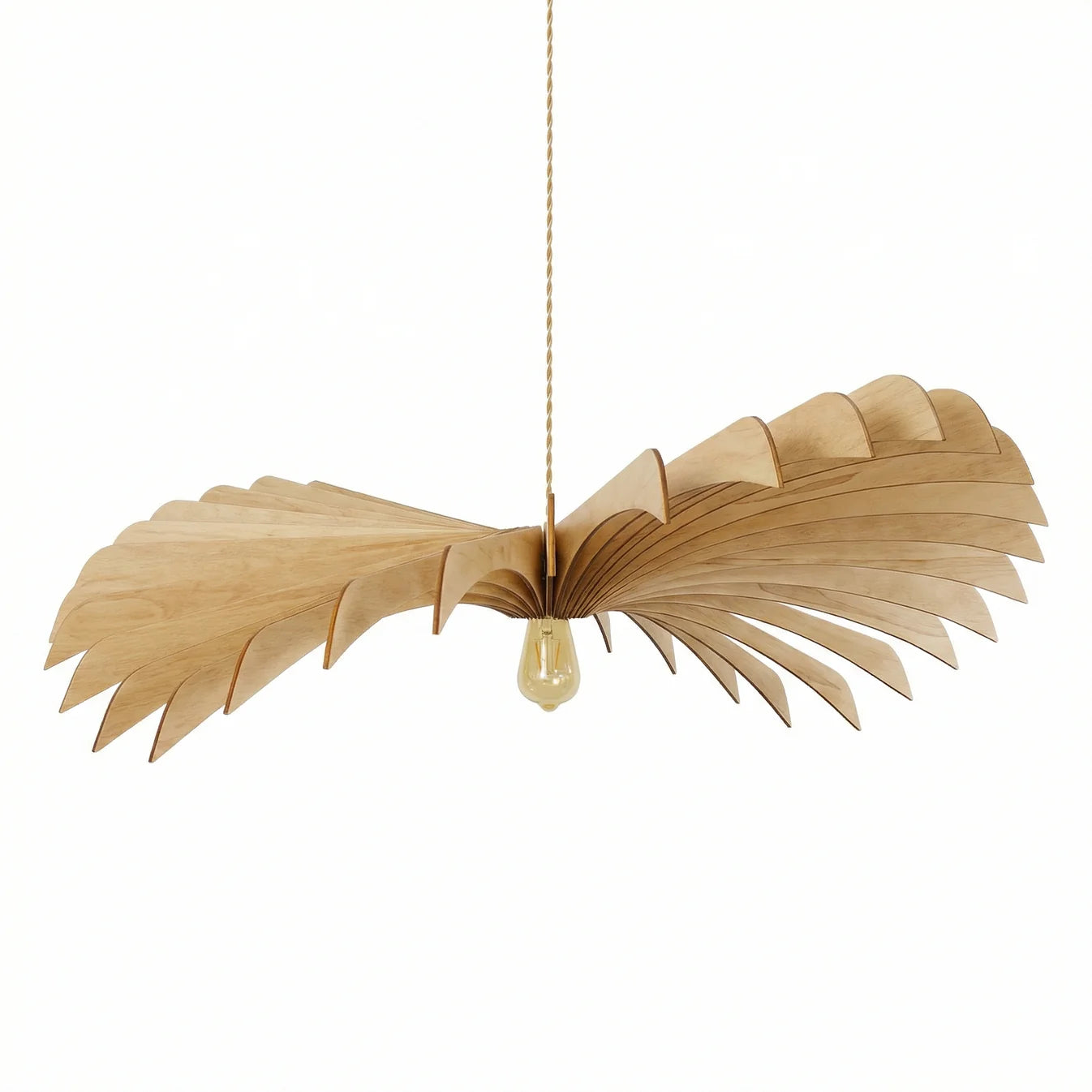 Suspension Aigle en Bois avec Ampoule Câble Ajustable - Atelier Loupiote