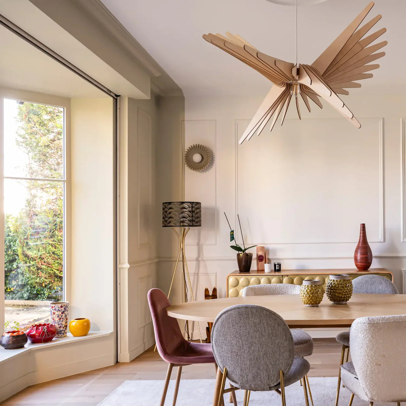 Suspension Albatros D.80cm Ajustable Ampoule avec Fournie - Atelier Loupiote