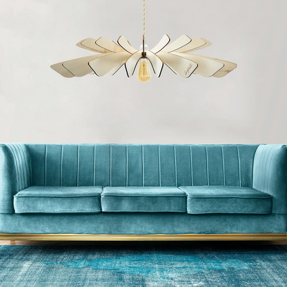 Suspension Aurora en Bois Câble Ajustable avec Ampoule - Atelier Loupiote