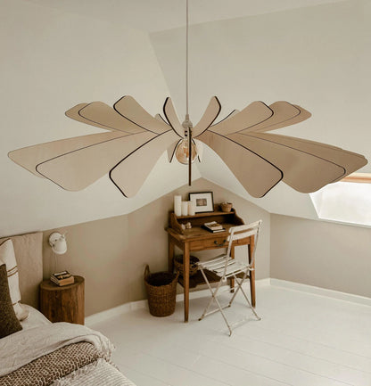 Suspension Aurora en Bois Câble Ajustable avec Ampoule - Atelier Loupiote