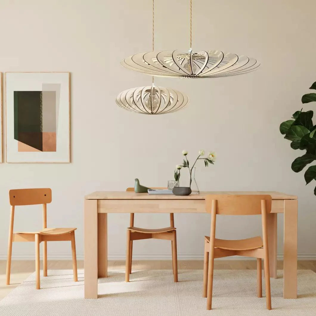 Suspension Neo en Bois Câble Ajustable avec Ampoule - Atelier Loupiote