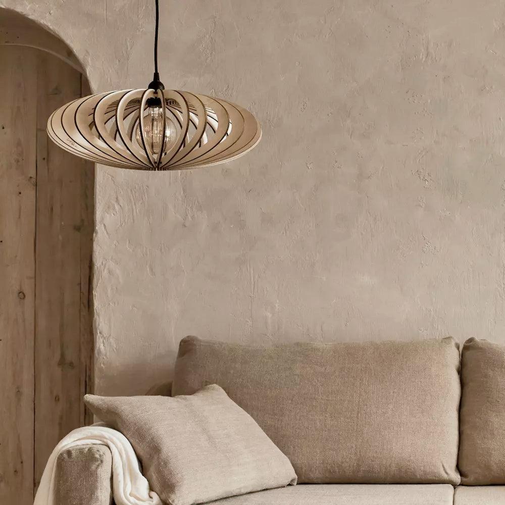 Suspension Neo en Bois Câble Ajustable avec Ampoule - Atelier Loupiote