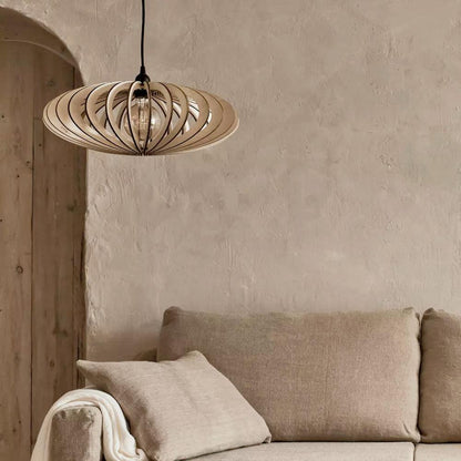 Suspension Neo en Bois Câble Ajustable avec Ampoule - Atelier Loupiote