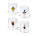Set de 4 Gobelets en Verre Décors de Noël 3D - WD Lifestyle