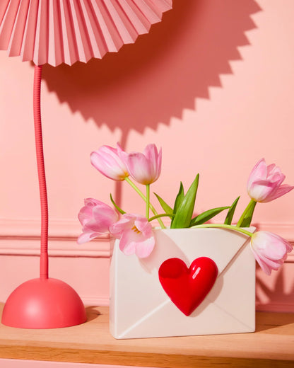 Vase en Céramique Enveloppe Coeur H.23 cm - Fluid Market