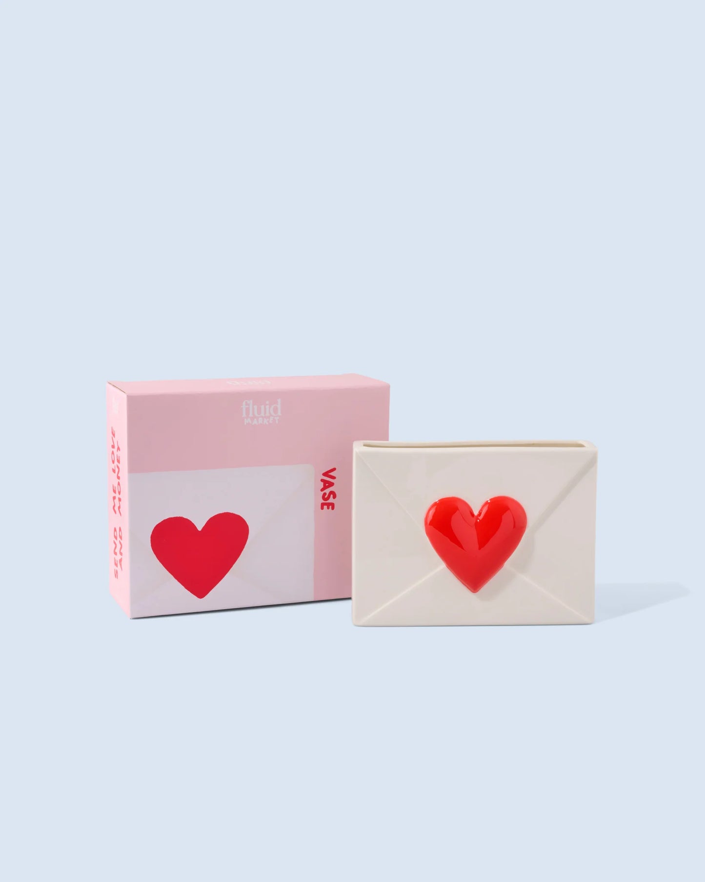 Vase en Céramique Enveloppe Coeur H.23 cm - Fluid Market