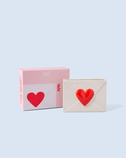 Vase en Céramique Enveloppe Coeur H.23 cm - Fluid Market