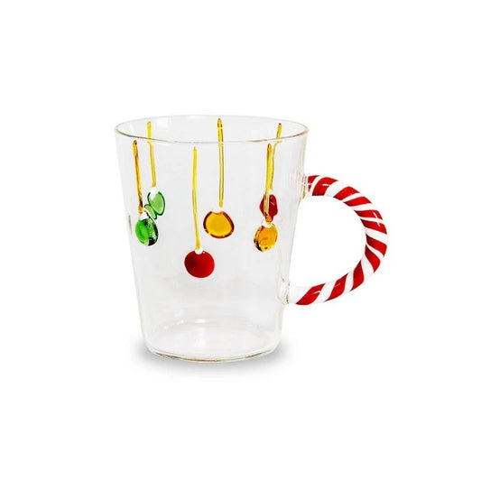 Tasse de Noël en Verre avec Anse Canne à Sucre - WD Lifestyle