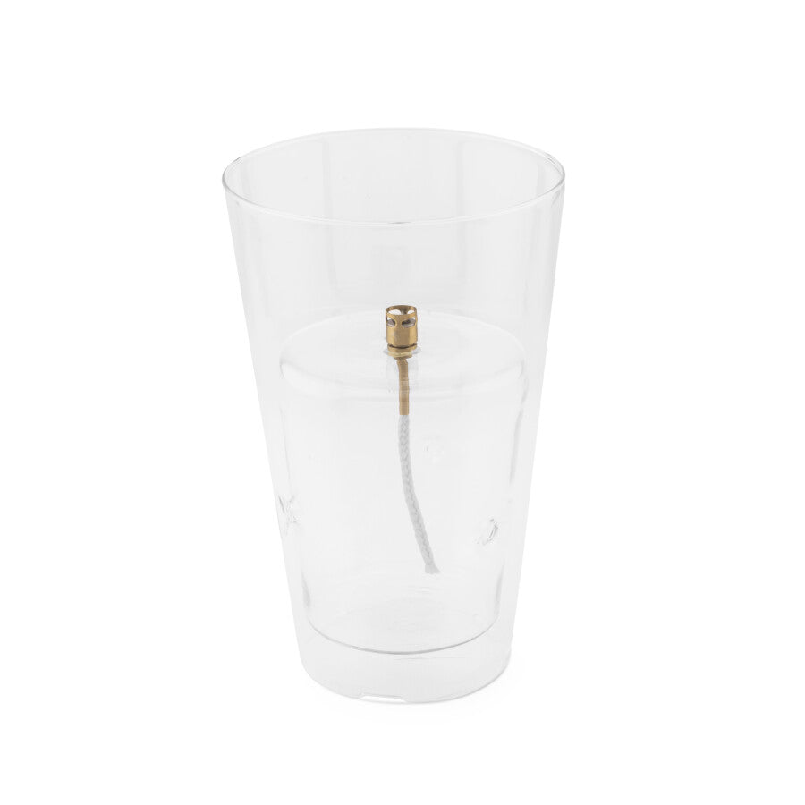 Lampe à Huile Conique Anti-Vent Verre & Laiton - Peri Living