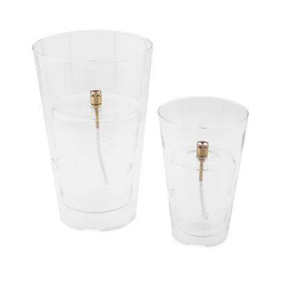 Lampe à Huile Conique Anti-Vent Verre & Laiton - Peri Living