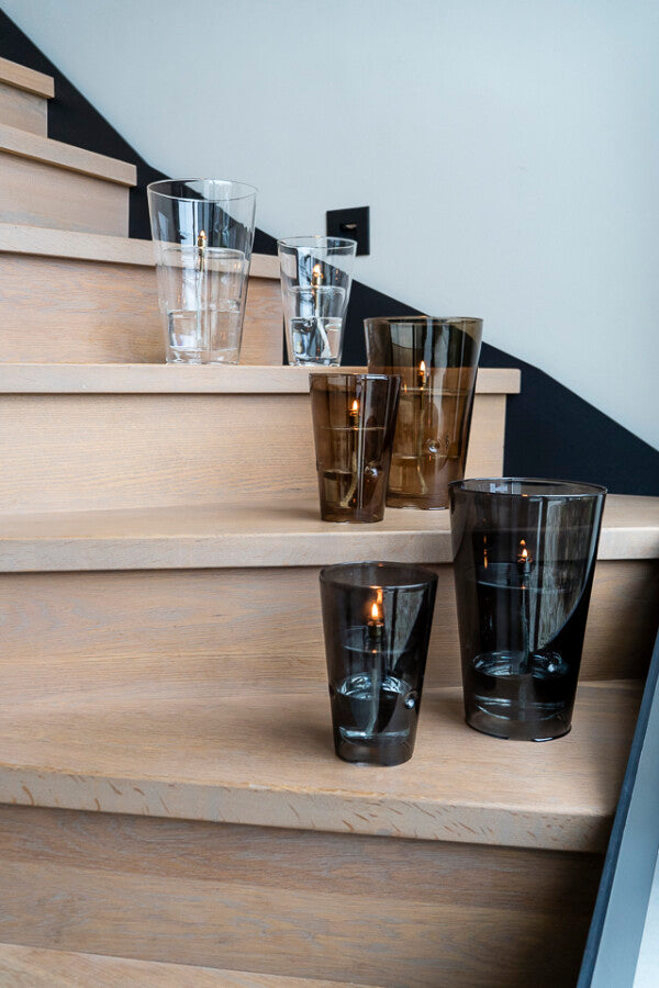 Lampe à Huile Conique Anti-Vent Verre & Laiton - Peri Living