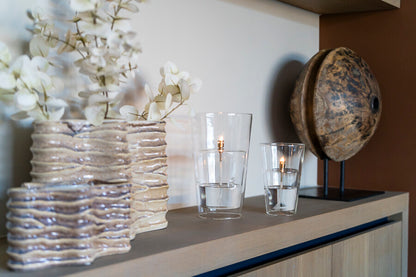 Lampe à Huile Conique Anti-Vent Verre & Laiton - Peri Living